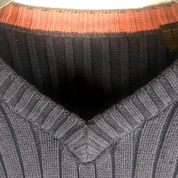 TIMBERLAND V-NECK PULLOVER SWEATER COTTON SIZE L - Picture 8 of 9